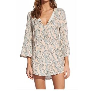 Vix Paula Hermanny Ruffle Snake Print Coverup XS